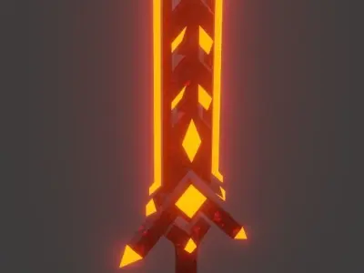 Hell sword Low-poly 3D model