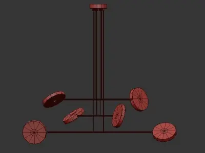 AK751 chandelier with four circles 3D model