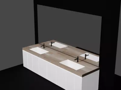 Bathroom Vanity with Mirror 3D model