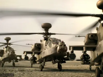  Boeing AH-64D Apache Longbow Helicopter with Cockpit 