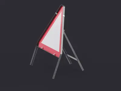 Blank Triangular Road Sign Low-poly 3D model