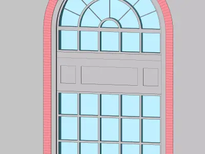 Aluminum Arched Window 3D model
