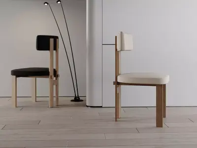 Minimalist Wooden Chairs 3D model