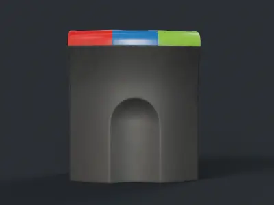 Street Trash Can 30 PBR Game Ready Low-poly 3D model
