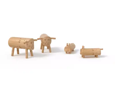 Richter Spielgerate Sheep Mouse standing Playground Wooden 3D model