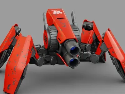 COMBAT DROID X2000  rigged character 3D model
