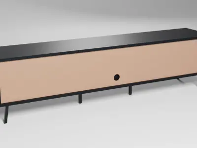 BLACKPOOL TV Stand Dark Wood 3D model