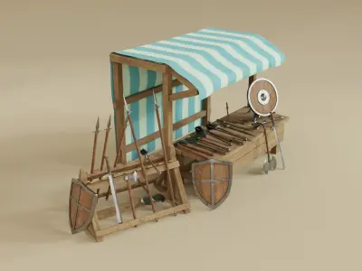 Medieval Market Weapons Low-poly 3D model