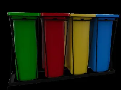 Medical Dustbin  Low-poly 3D model