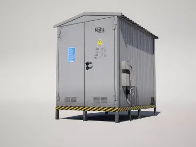 Electricity Station Cabin Low-poly 3D model
