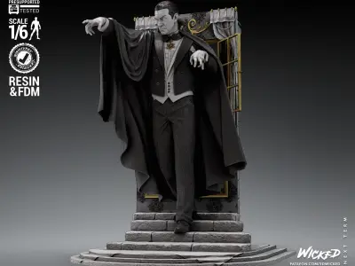 Wicked Horror Dracula Sculpture Tested for 3D printing 3D print model