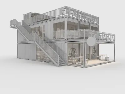 Container Cafe 10 3D model