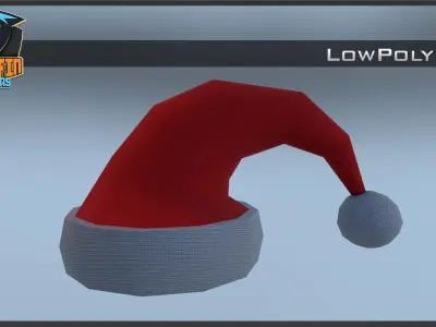 Low Poly Santa Hat Low poly 3D model Free low-poly 3D model