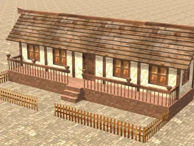 Medieval house thirteen 14 Low-poly 3D model