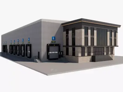 Warehouse Logistic 13 interior and exterior 3D model