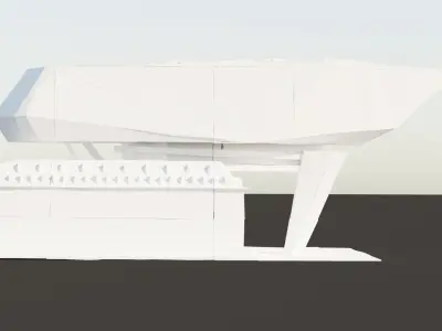 Antwerp Port House by Zaha Hadid Block Model Low-poly 3D model