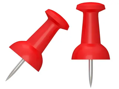 Assorted Push Pin Red 3D model