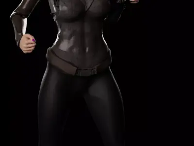 Fantasy Dystopian Warrior Character - Alyss Low-poly 3D model