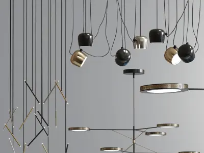 Modern Ceiling Led Suspension Collection 3D model