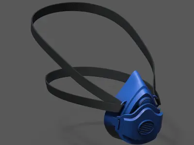 Gas mask helmet safety plastic mask protection  Low-poly 3D model