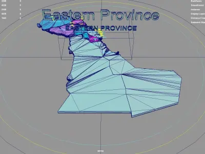 Eastern Province  Saudi Arabia map region geography political 3D model