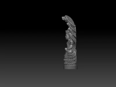 buddha with jewelery meditation under 7 heads dragon style 3D print model