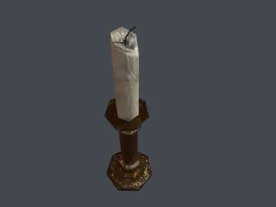 Medieval Candle Stick Free low-poly 3D model