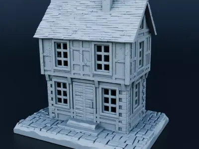 Medieval house 3D print model
