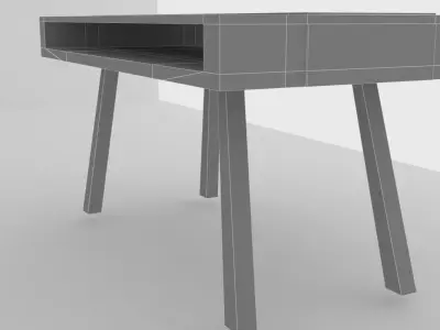 Scandinavian style dining table Low-poly 3D model