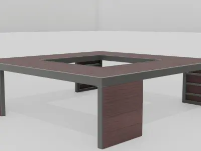Outdoor Wooden Bench 20 Low-poly 3D model