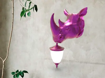 Rhinoceros Wall Lamp 3D print model
