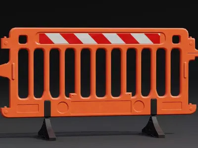 Plastic Barricade PBR Game-Ready Low-poly 3D model