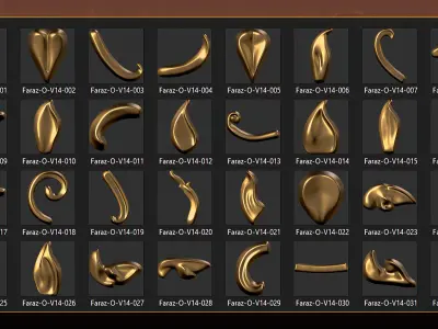 275 Thai Ornament 3D Model alpha and Brush vol 14 3D model