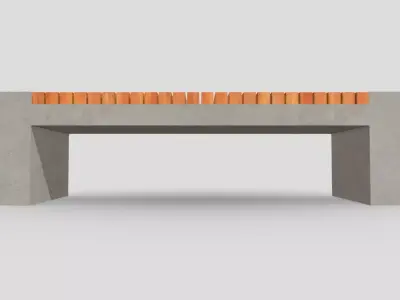 Outdoor Bench Low-poly 3D model