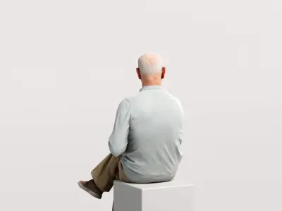 Humano Sitting Old Man 2204 3D model