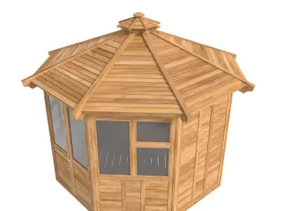 Octagonal Sunroom Gazebo Forever Redwood  3D model