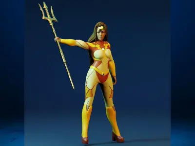 Sci-fi girl - Rigged  Low-poly 3D model