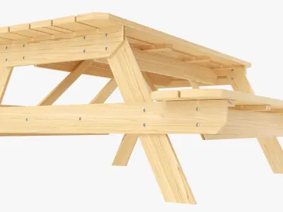 Picnic Table Wood light 3D model