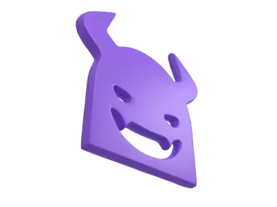 Angry Face with Horns Symbol V1 002 Low-poly 3D model