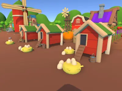 Farm - Stylized Low Poly Asset Pack by Ake Low-poly 3D model