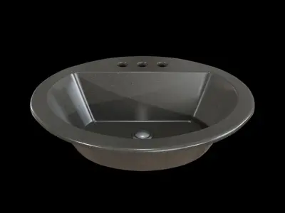 Bryant bathroom sink round drop Black Low-poly 3D model