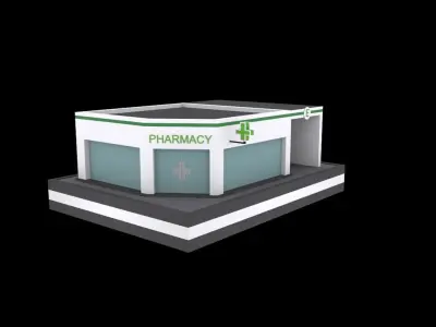 Farmacy low poly pack Low-poly 3D model