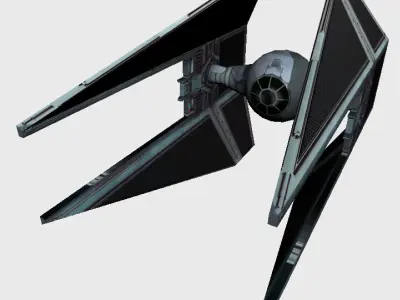 Tie Interceptor Low-poly 3D model