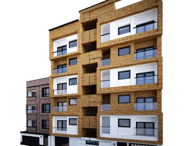 2 building apartment 3D model