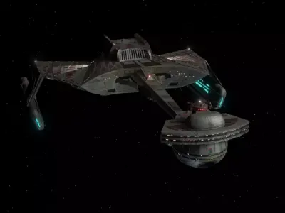 Klingon Kronos One Cruiser from Star Trek VI Interpretation Low-poly 3D model