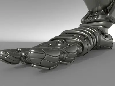 Robot legs version 2 rigged  and animated 3D model