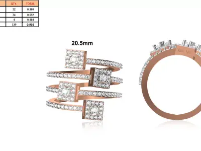 Ladies-Elegant Stone Rings For Womens 142 3D print model