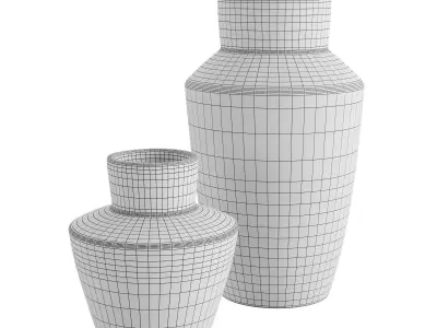 Cadeau White Stoneware Flower Vase 3D model