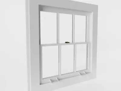 Three Light Sash Window 3D model