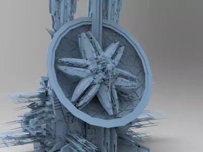 Sci Fi Wraith Satellite base 2 3D model